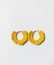 Yellow crotchet earring