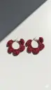 Maroon crotchet earring