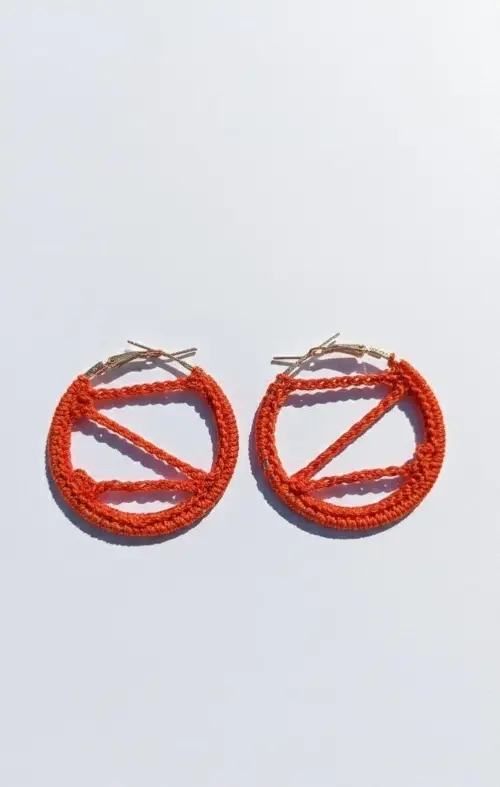 Orange crotchet earring