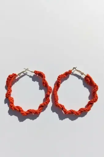 Orange crotchet earring