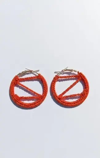 Orange crotchet earring